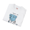 Light Blue t-shirt with Trust Me I'm a Dogtor Dog Pun
