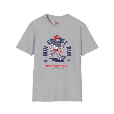 Light Blue t-shirt with Forrest Gump Running Club Movie Parody