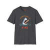 Navy t-shirt with Everything Is Fine Dark Humour Shark