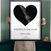 Lifestyle - Personalised Star Map Heart Print held up in a bright room