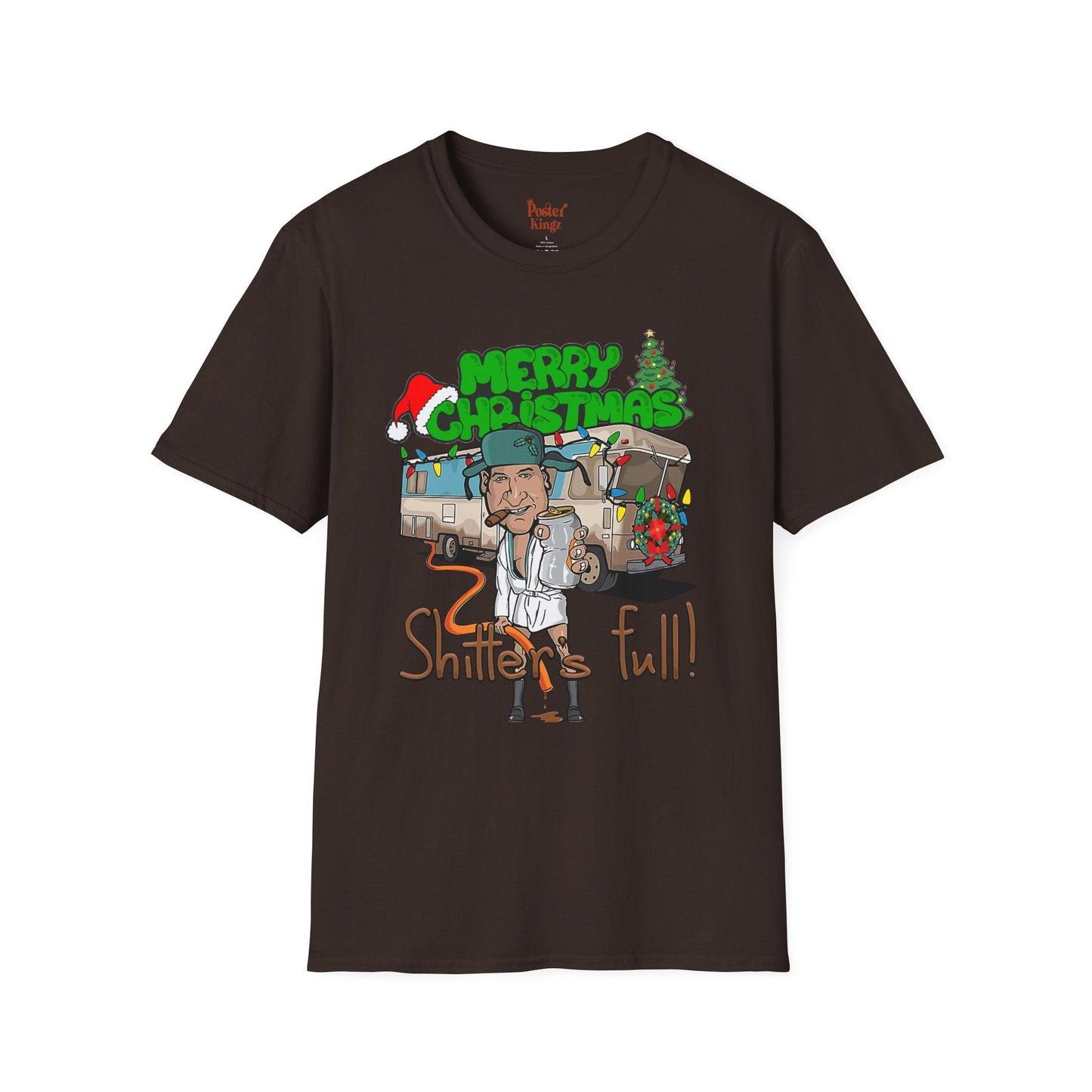 Black t-shirt with Shitter's Full Christmas Christmas Vacation Parody