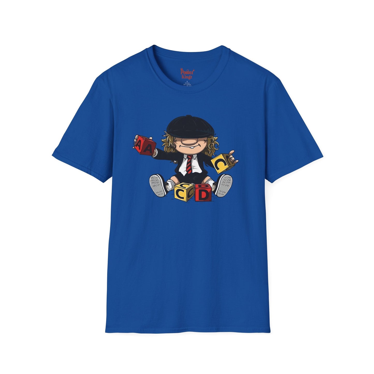 Light Blue t-shirt with AC/DC Baby Blocks Parody Rock