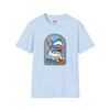 Black t-shirt with Stay Positive Dark Humour Shark