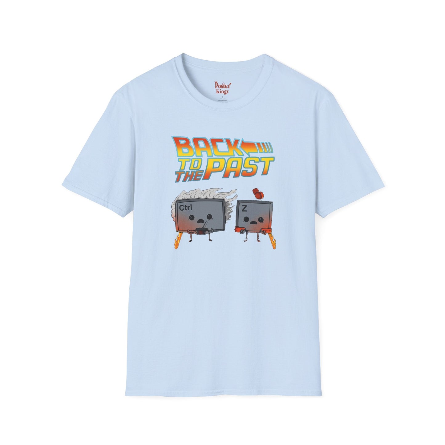 Black t-shirt with Back to the Past Ctrl Z Tech Programmer Parody