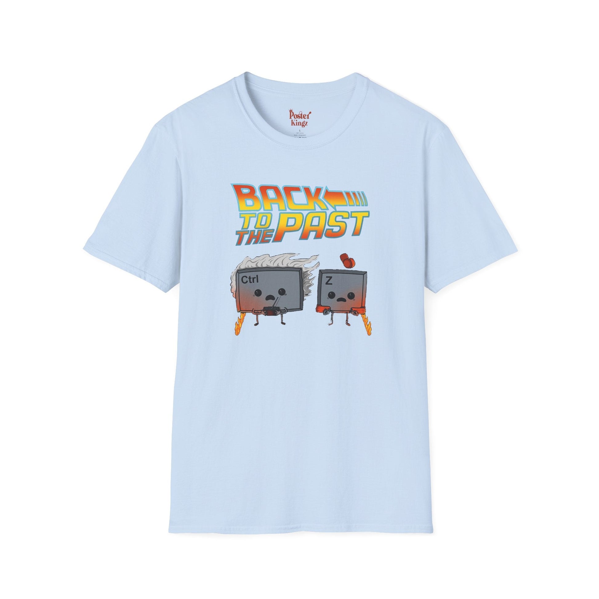 Black t-shirt with Back to the Past Ctrl Z Tech Programmer Parody