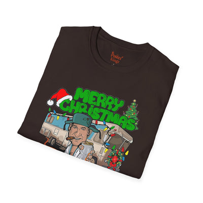 Light Blue t-shirt with Shitter's Full Christmas Christmas Vacation Parody