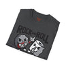 Black t-shirt with Rock and Roll Music Pun