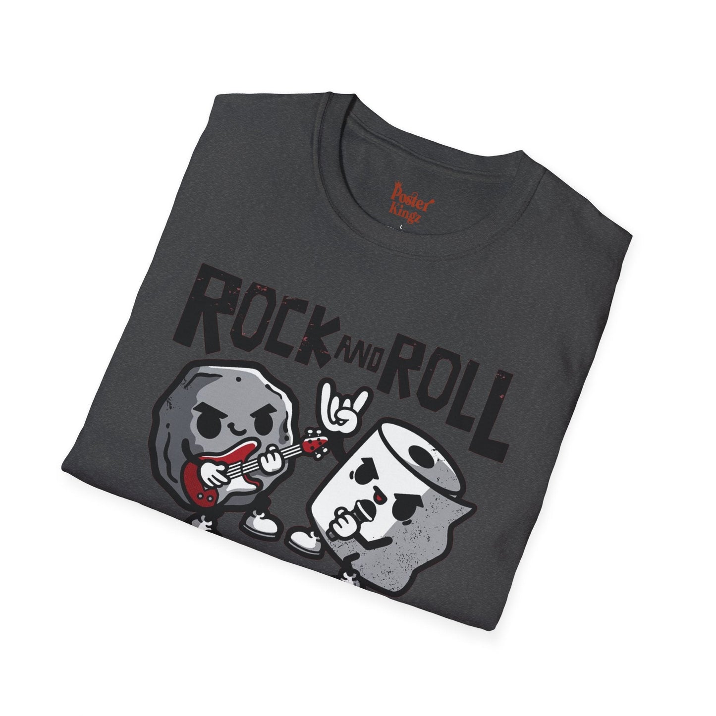 Black t-shirt with Rock and Roll Music Pun