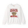 Black t-shirt with They're Only Noodles Michael Sweatshirt Horror Movie Parody