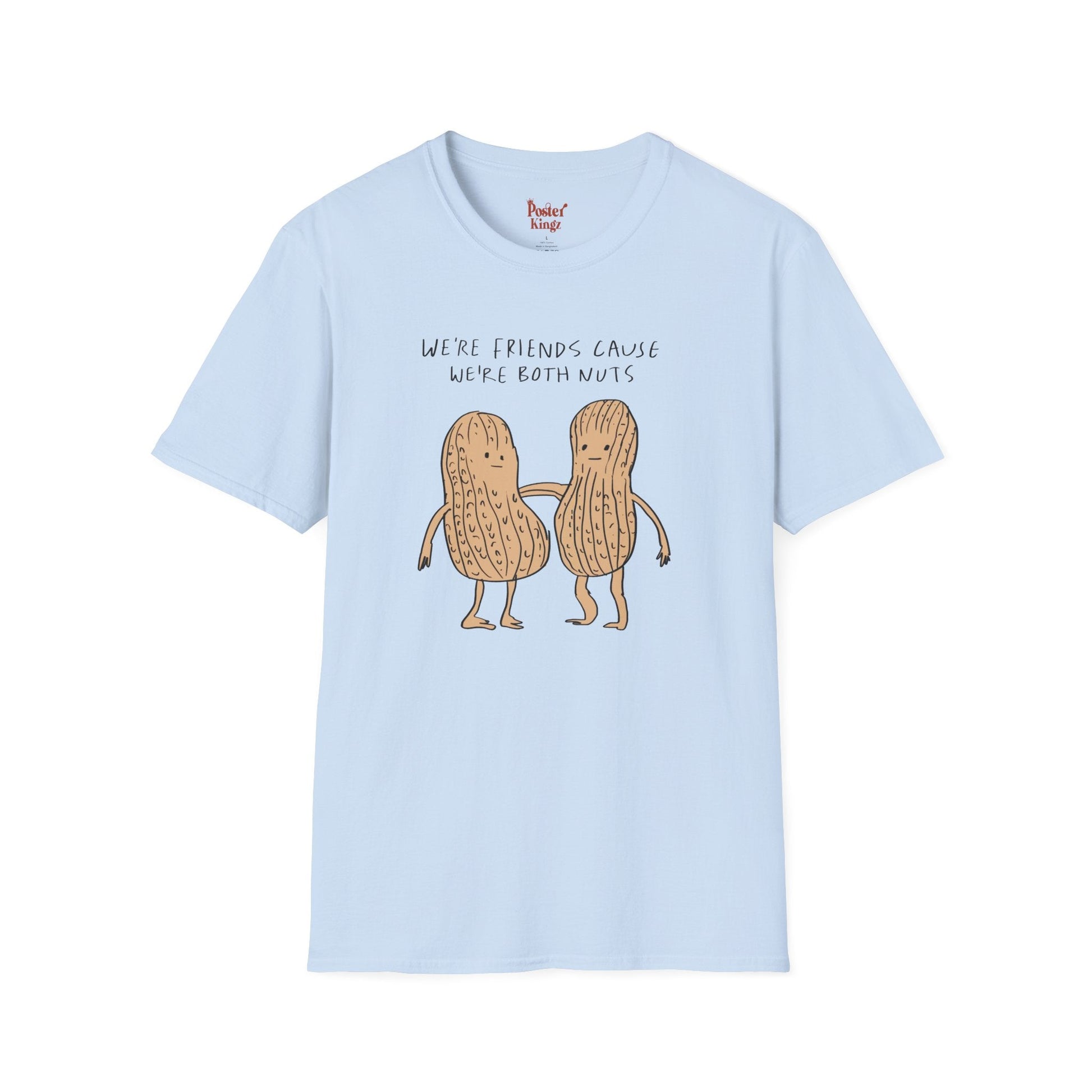 Light Blue t-shirt with We're Both Nuts Best Friend Peanut