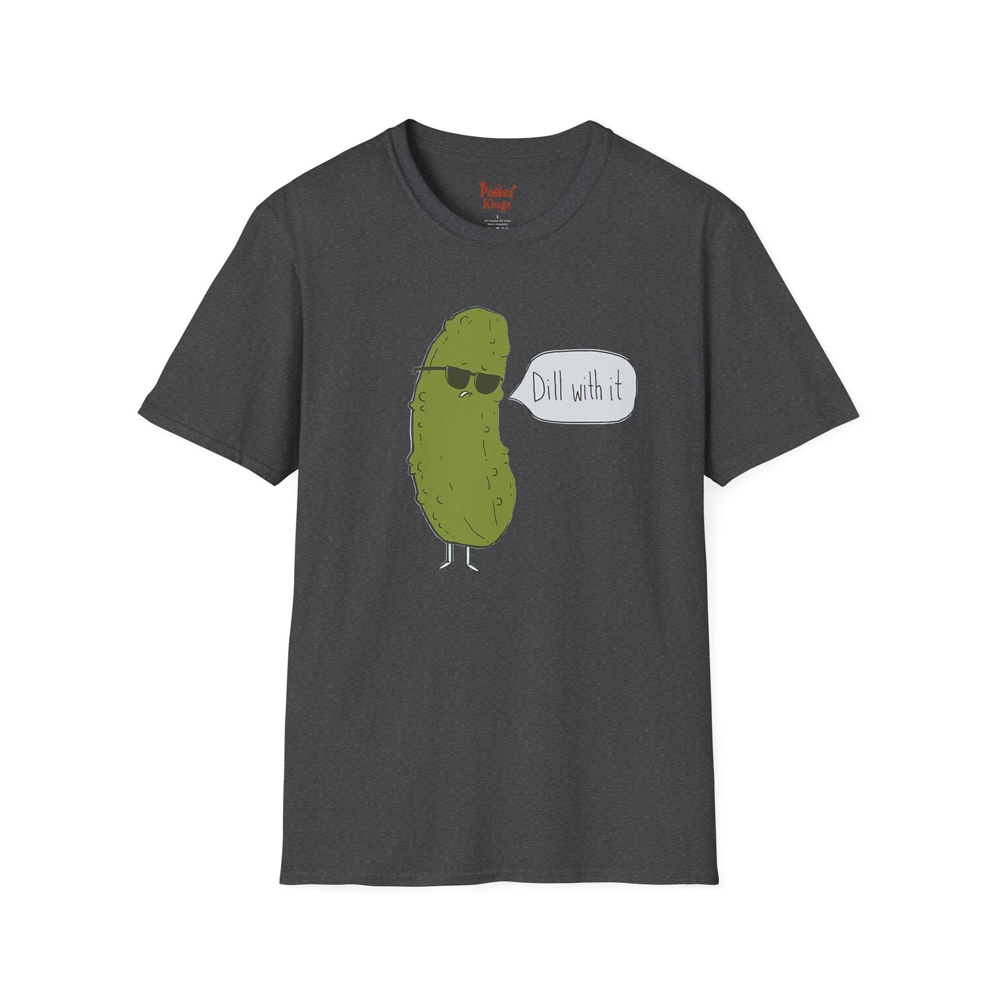 Black t-shirt with Dill With It Pickle Pun