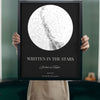 Lifestyle - Personalised Star Map Print held up in a bright room