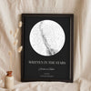 Lifestyle - Personalised Star Map Print leaning in a frame with dried flowers