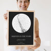 Lifestyle - Personalised Star Map Print held by a smiling woman