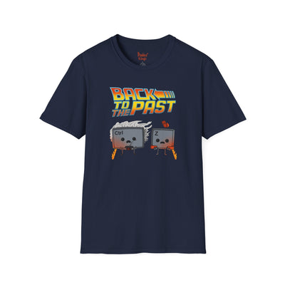 Black t-shirt with Back to the Past Ctrl Z Tech Programmer Parody