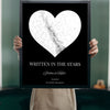 Lifestyle - Personalised Heart Star Map Print held up in a bright room