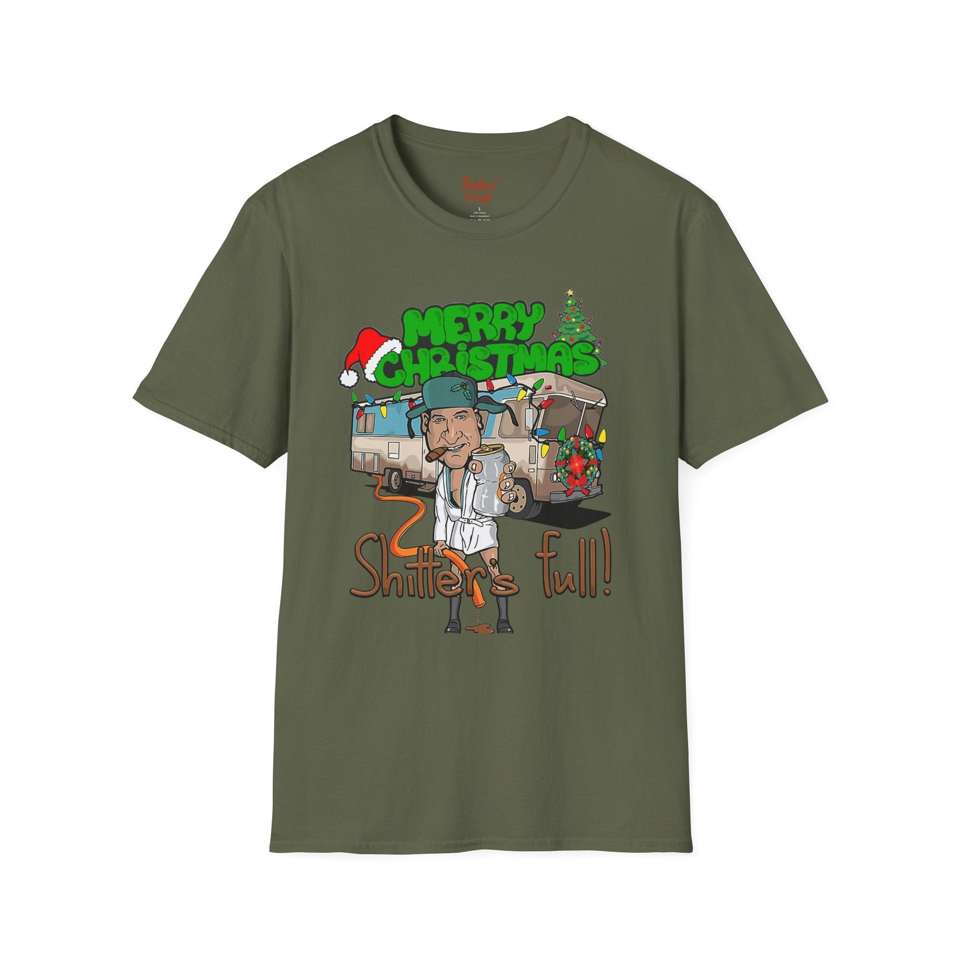 Light Blue t-shirt with Shitter's Full Christmas Christmas Vacation Parody