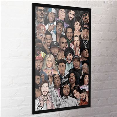 Hip Hop Icons illustrated collage maxi poster 24 x 36 inch hip hop wall poster