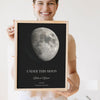 Lifestyle - Personalised Moon Phase Print held by a smiling woman