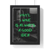 07 Vinyl Records poster framed in black wood frame