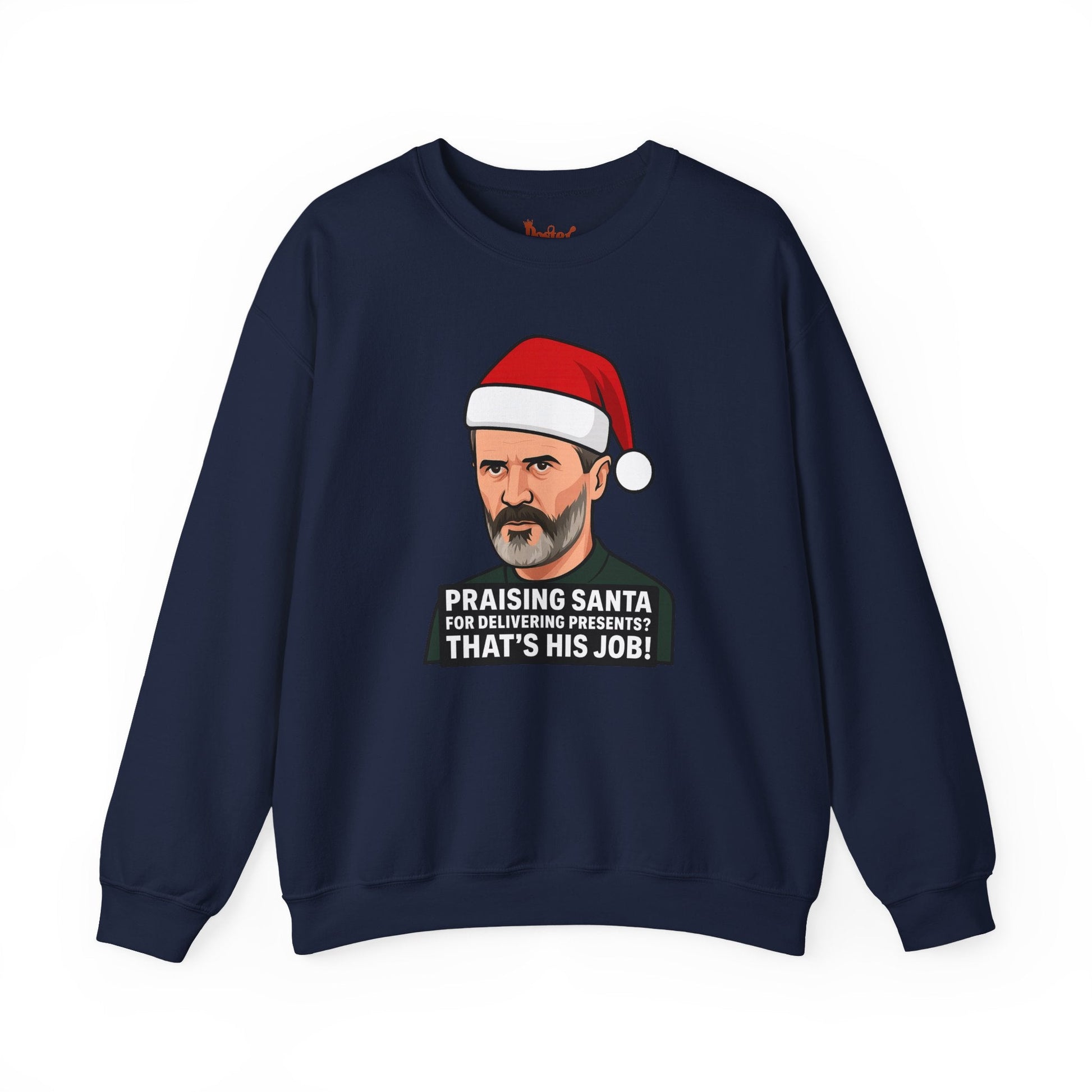 Black t-shirt with Roy Keane Santa Christmas Sweatshirt Football Parody