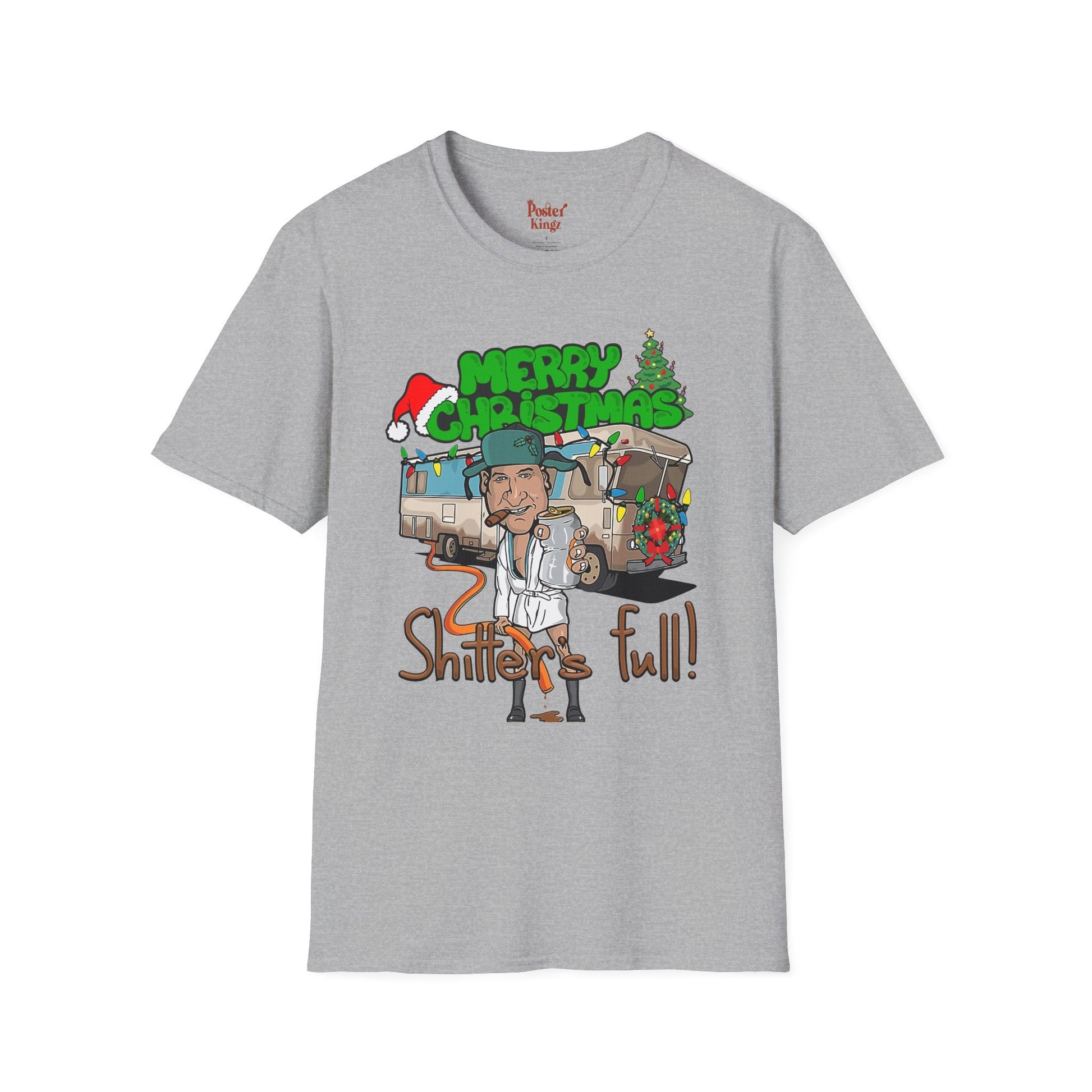 Black t-shirt with Shitter's Full Christmas Christmas Vacation Parody