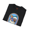 Navy t-shirt with Stay Positive Dark Humour Shark