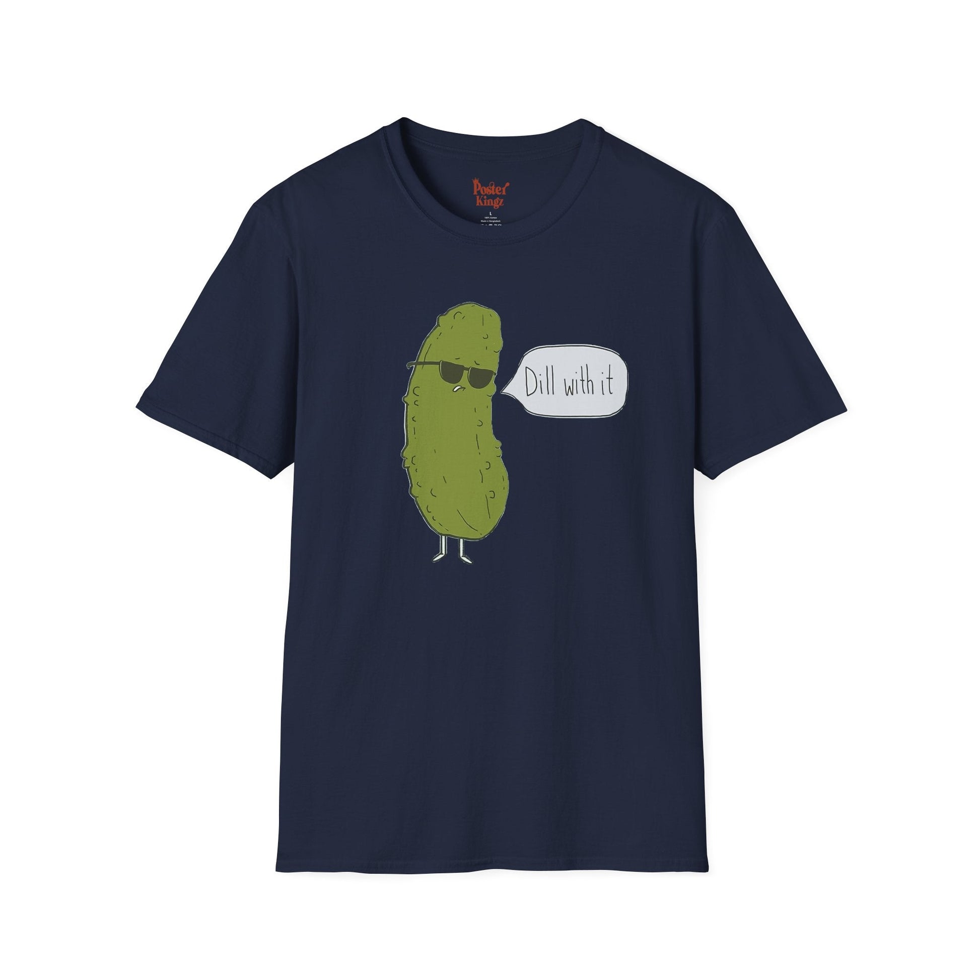 Black t-shirt with Dill With It Pickle Pun