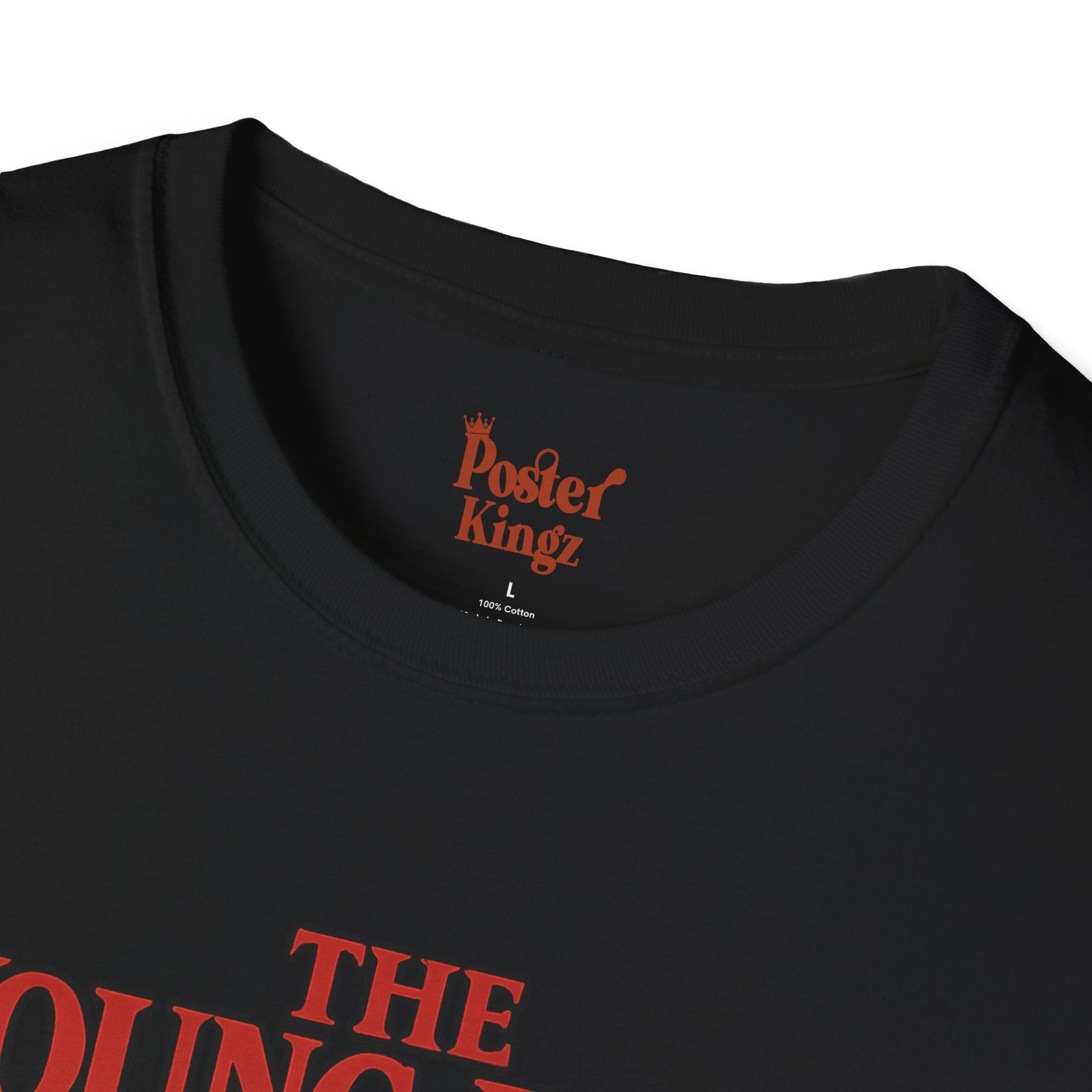 Grey t-shirt with The Young Boys Lost Boys Horror Parody