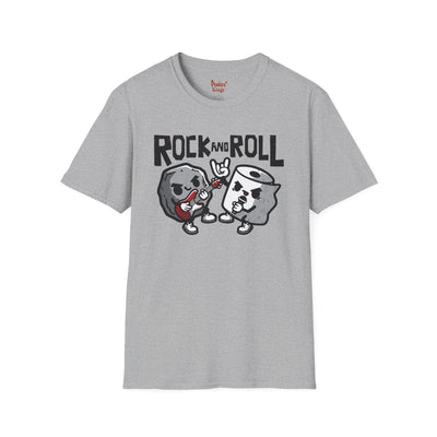 Light Blue t-shirt with Rock and Roll Music Pun