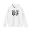 Black t-shirt with Rock and Roll Hoodie Music Pun Hooded Sweatshirt