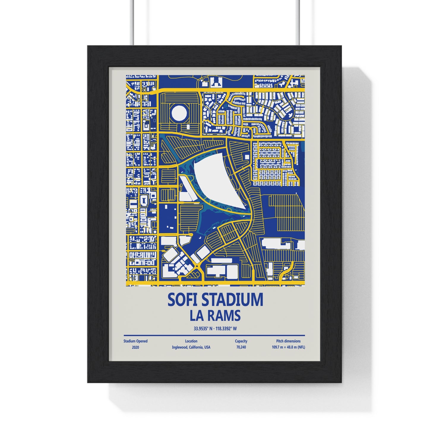 SoFi Stadium LA Rams stadium map print
