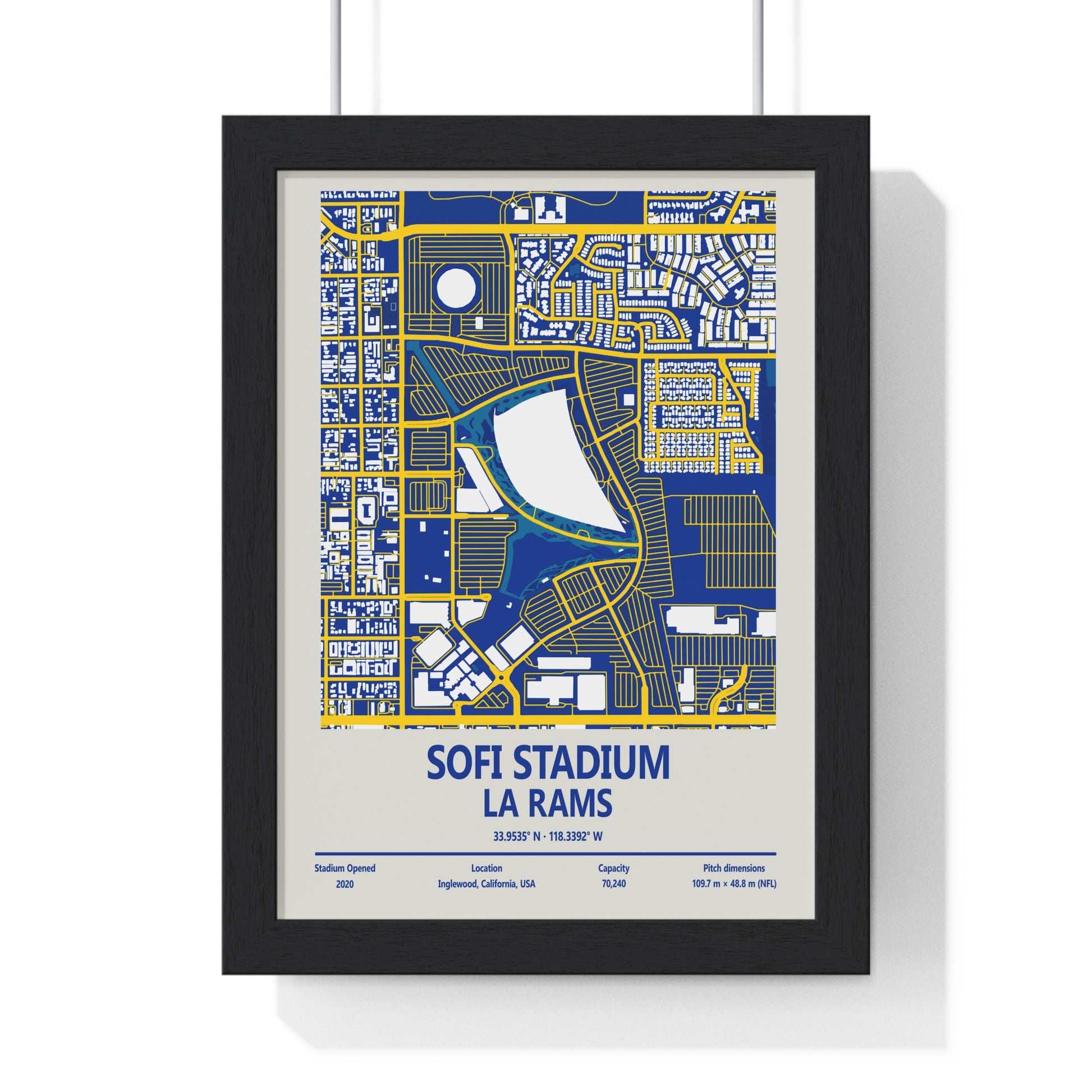 SoFi Stadium LA Rams stadium map print