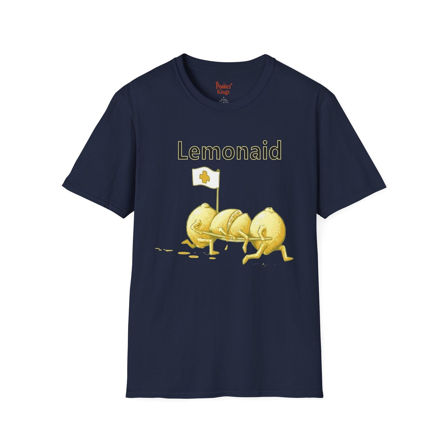 Navy t-shirt with Lemonaid Lemon Pun for Nurses & Doctors