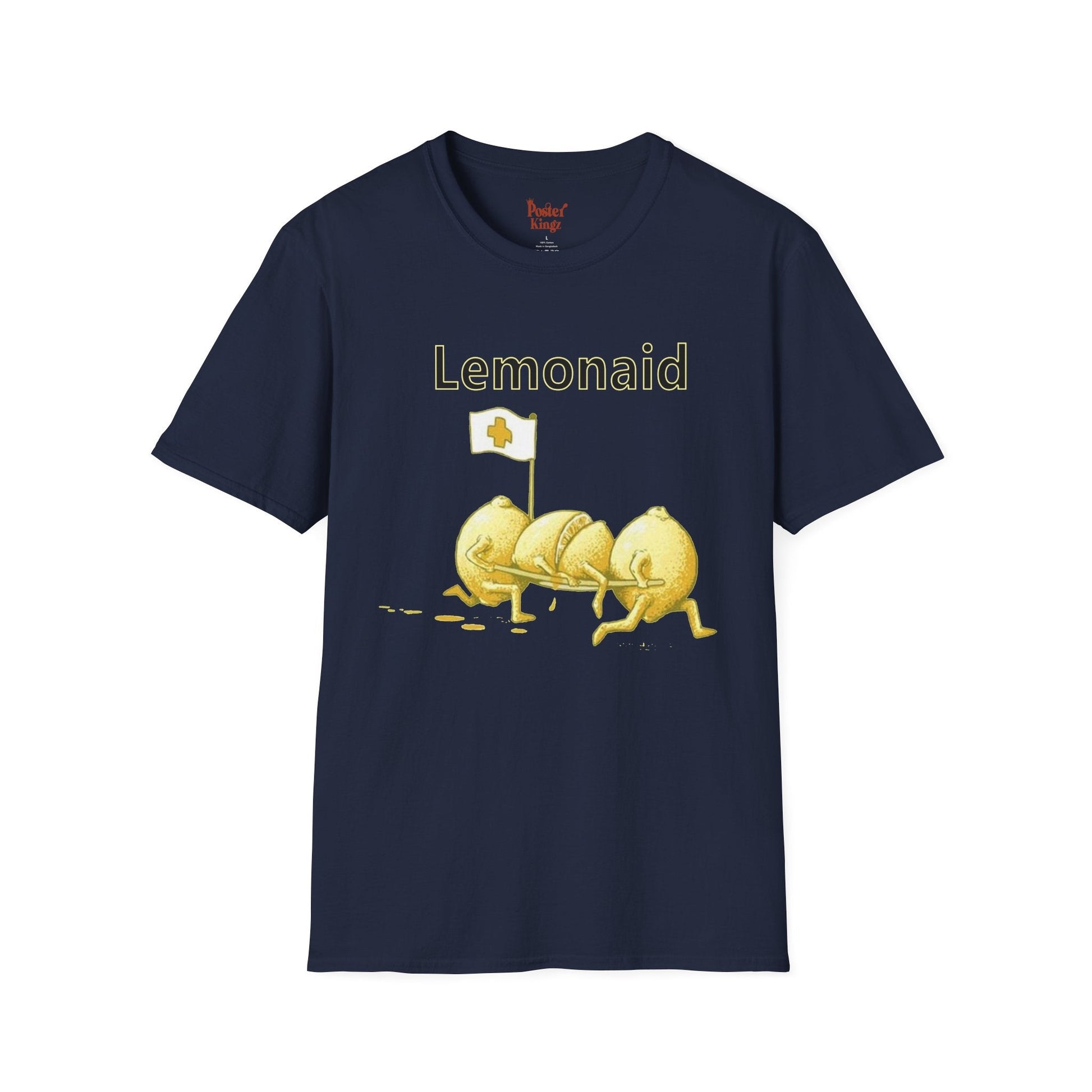 Navy t-shirt with Lemonaid Lemon Pun for Nurses & Doctors