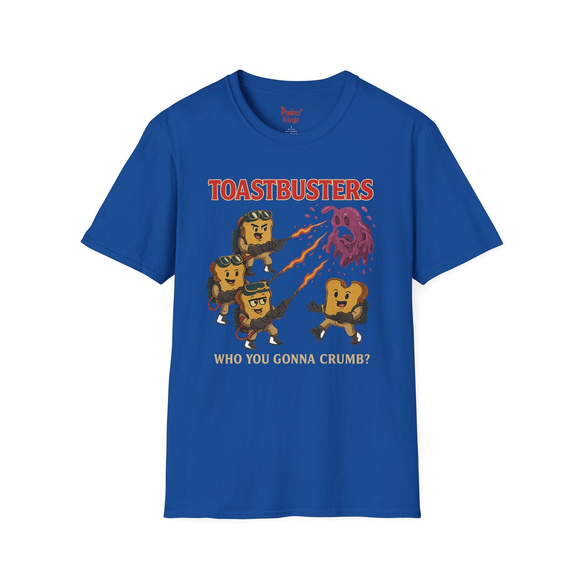 White t-shirt with Toastbusters Ghostbusters Parody