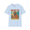 Grey t-shirt with Mister Tea Pop Culture Parody