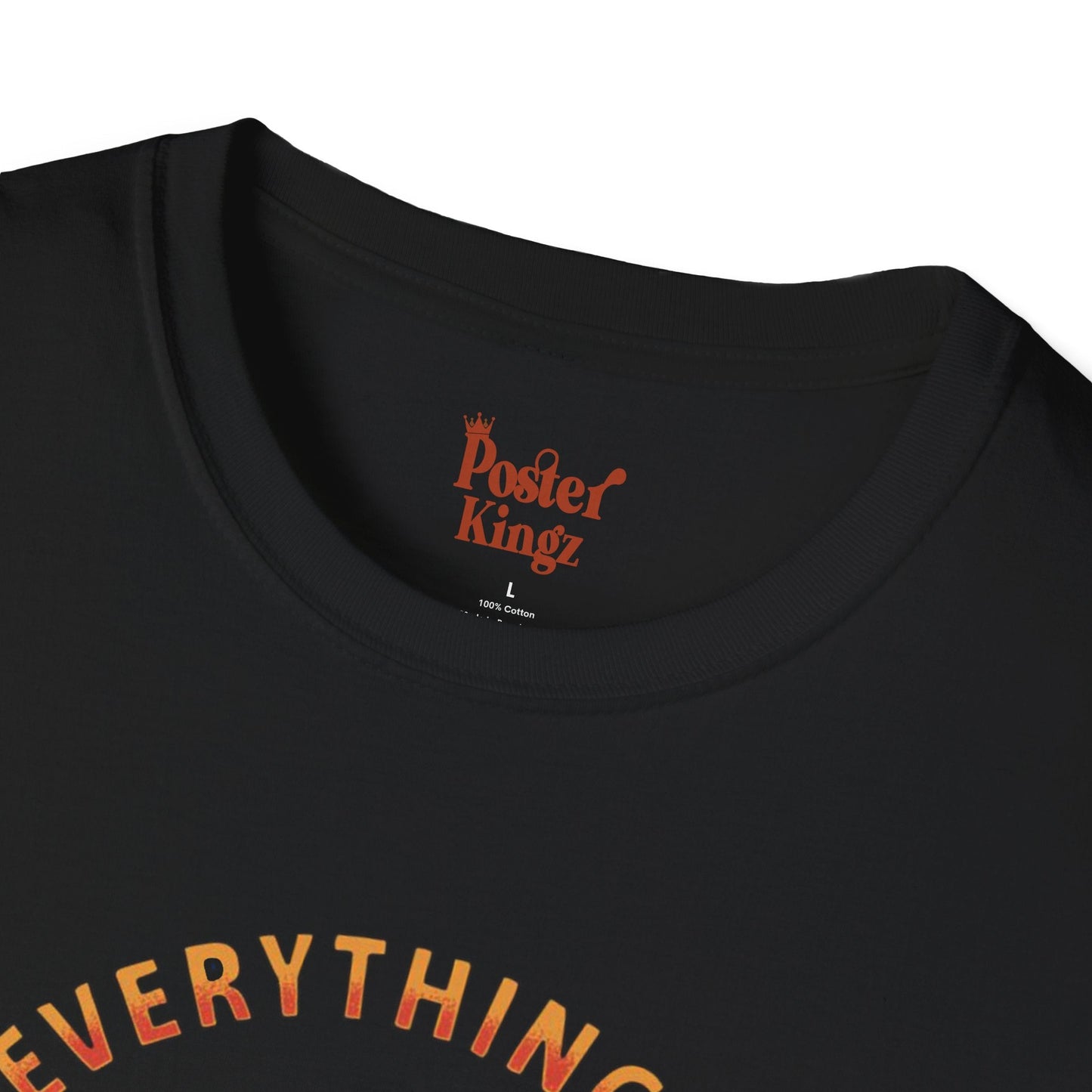 Black t-shirt with Everything Is Fine Dark Humour Shark