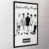 Close-up of Oasis Definitely Maybe band image print on official poster