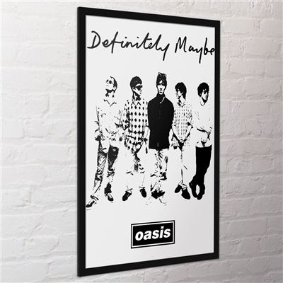 Close-up of Oasis Definitely Maybe band image print on official poster