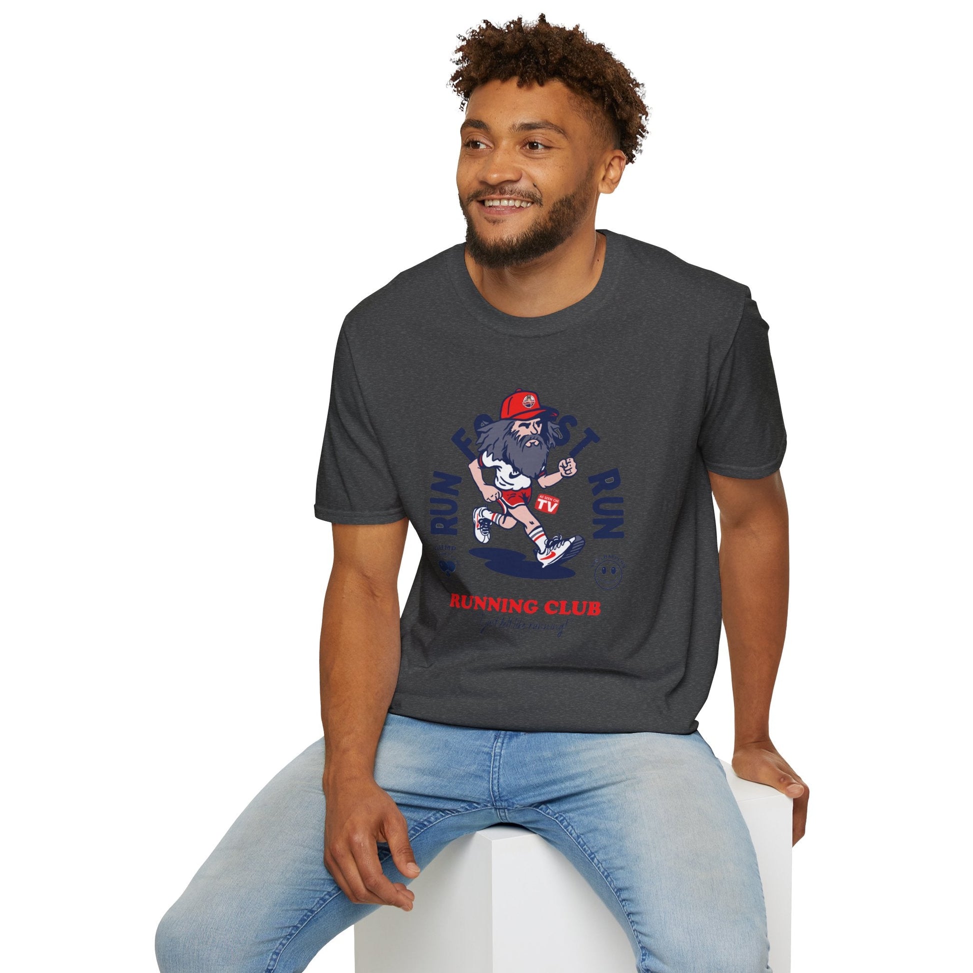 Natural t-shirt with Forrest Gump Running Club Movie Parody
