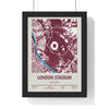 London Stadium map print in claret for West Ham fans
