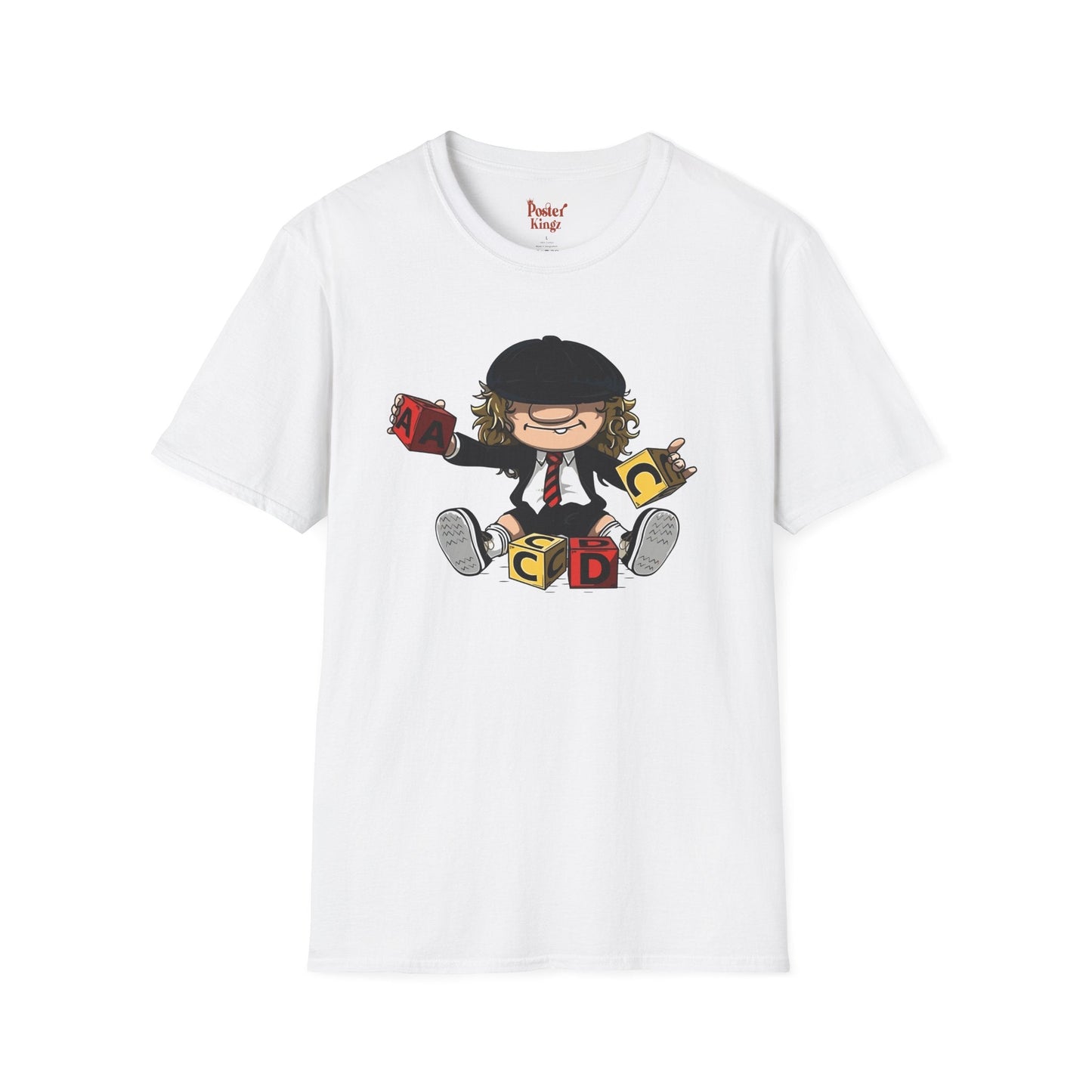 Black t-shirt with AC/DC Baby Blocks Parody Rock