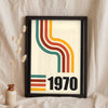Lifestyle - The Year You Were Born Print leaning in a frame with dried flowers