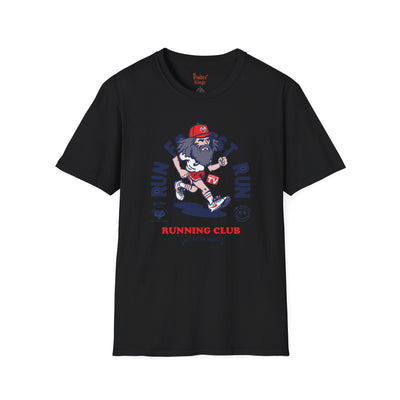 Black t-shirt with Forrest Gump Running Club Movie Parody