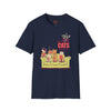 Black t-shirt with The Big Cats Theory Cat Parody