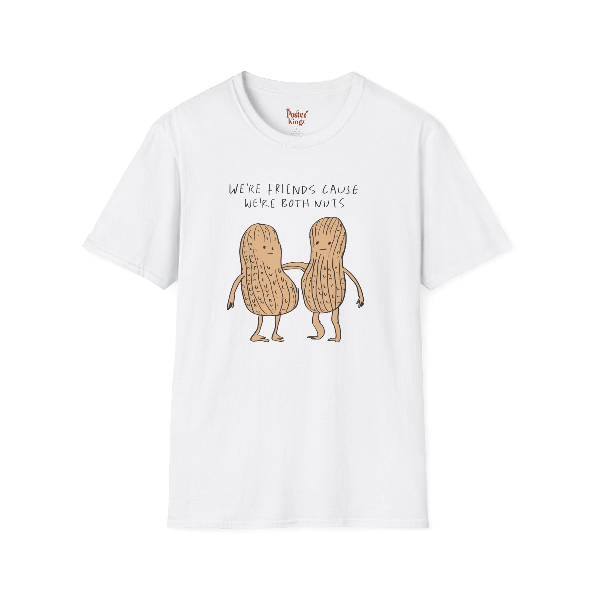 Black t-shirt with We're Both Nuts Best Friend Peanut