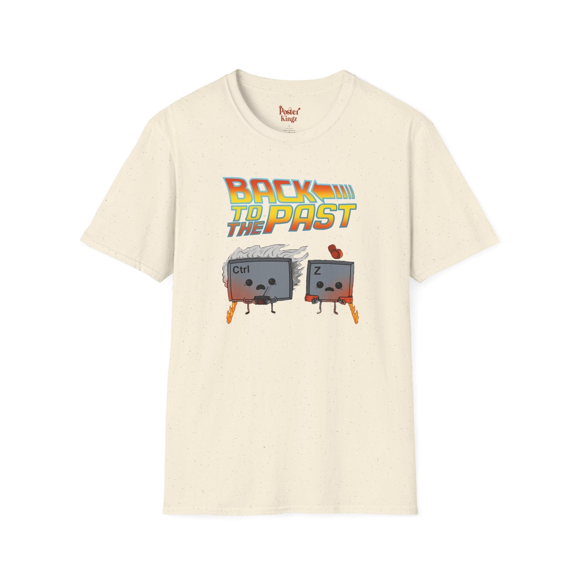 Black t-shirt with Back to the Past Ctrl Z Tech Programmer Parody