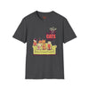 Black t-shirt with The Big Cats Theory Cat Parody