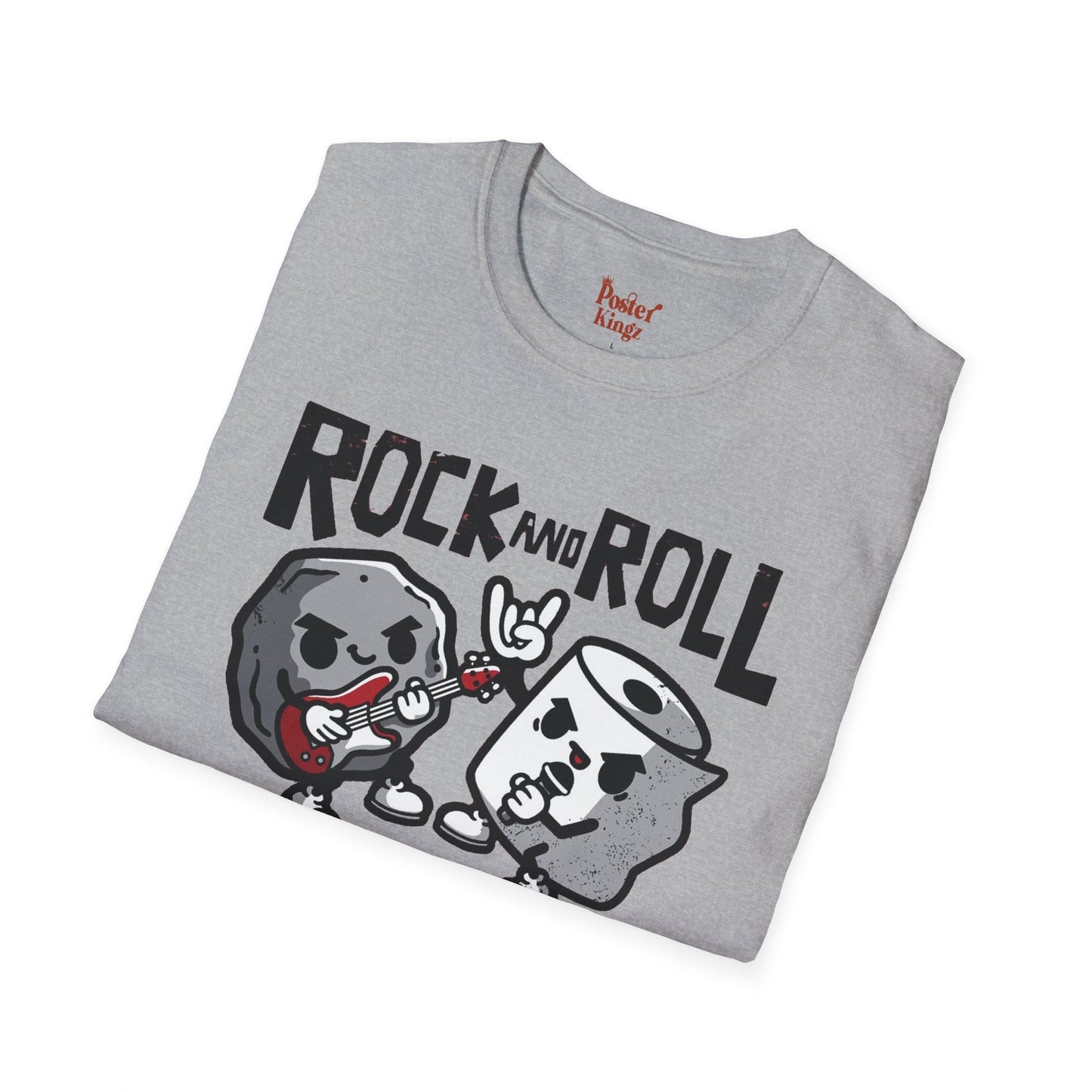 Grey t-shirt with Rock and Roll Music Pun